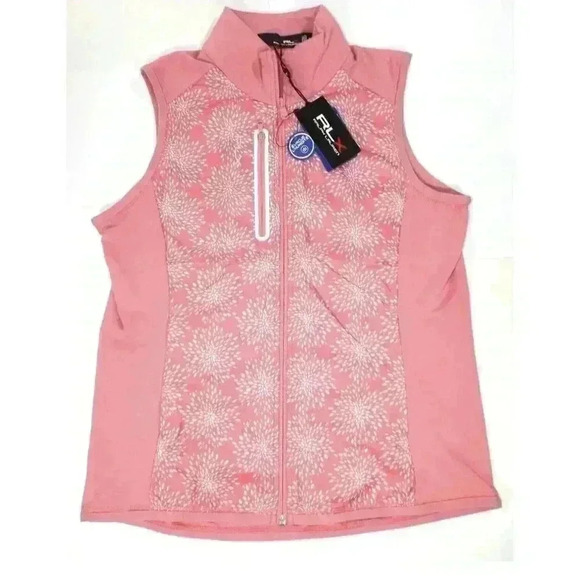 RLX Golf Ralph Lauren Women's Pink White Sleeveless Full-Zip Vest NWT $178 S - Picture 6 of 11